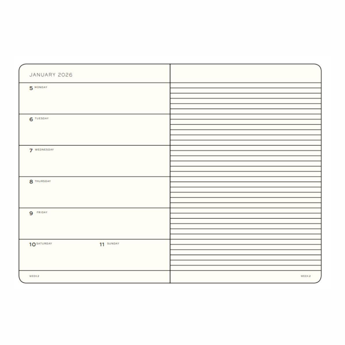 LEUCHTTURM1917 Εβδομαδιαίο Planner/Notebook 2026 A5 με Μαλακό Εξώφυλλο - Rising Sun