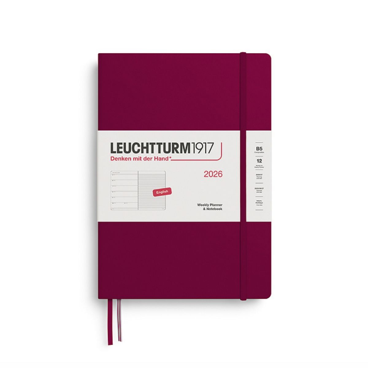 LEUCHTTURM1917 Εβδομαδιαίο Planner/Notebook 2026 B5 Σκληρό Εξώφυλλο - Port Red