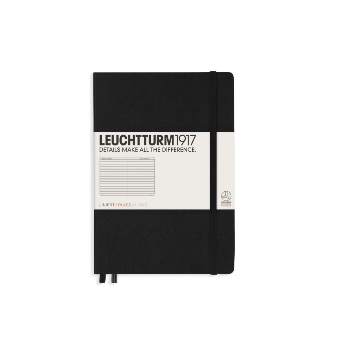 LEUCHTTURM1917 Σημειωματάριο Α5 Σκληρό Εξώφυλλο 251φ. Black - Ριγέ