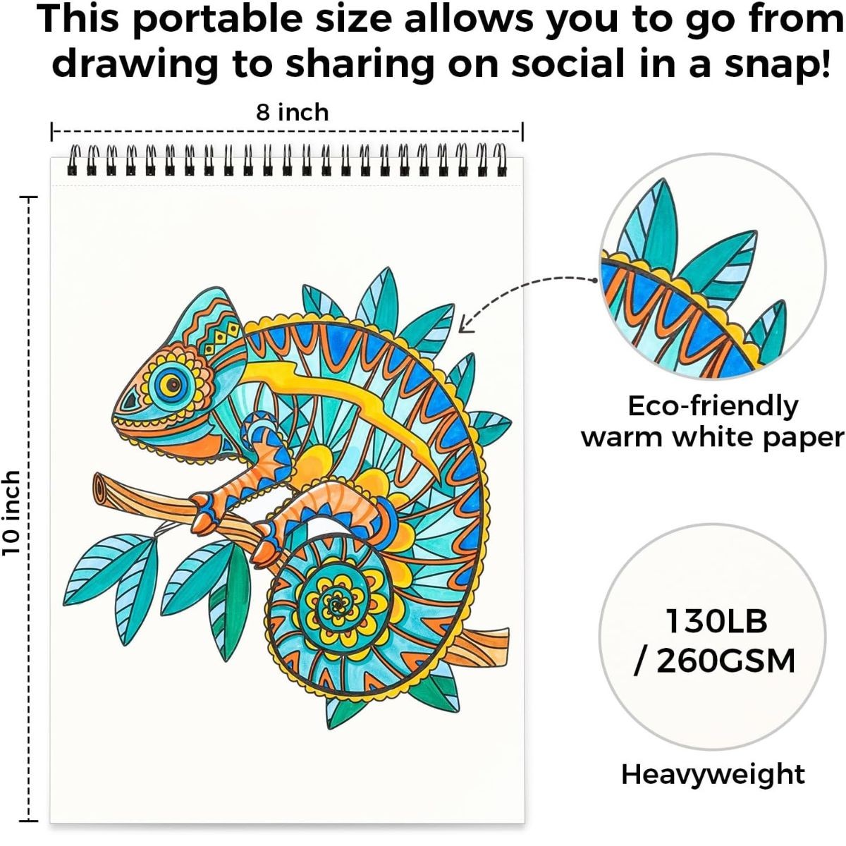 Ohuhu Bleedproof Coloring Book Mandala & Animals