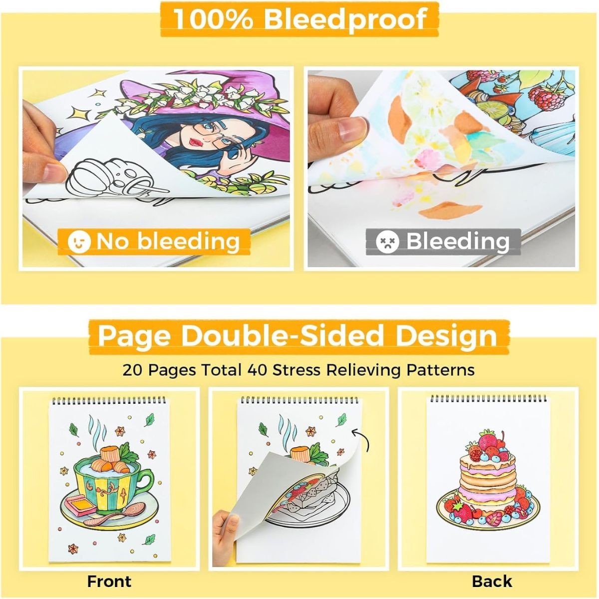 Ohuhu Bleedproof Coloring Book My Simple Pleasure