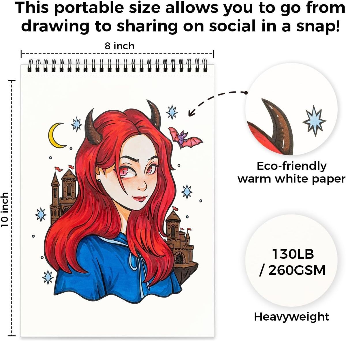 Ohuhu Bleedproof Coloring Book Portraits of Joy
