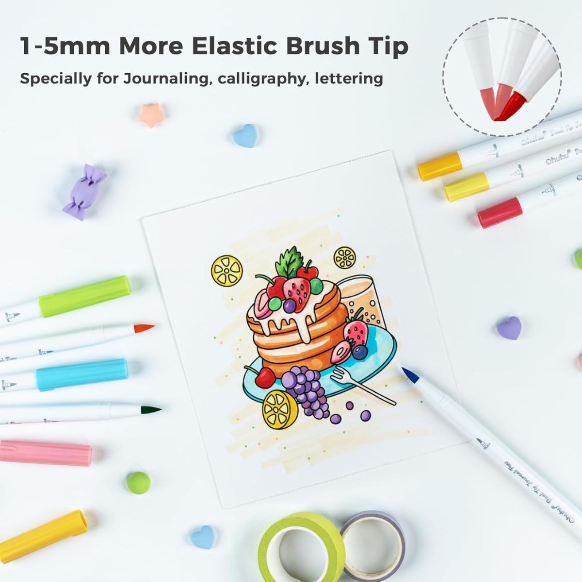Ohuhu Σετ 80 Μαρκαδόρων με Βάση το Νερό Brush & Extra Fine