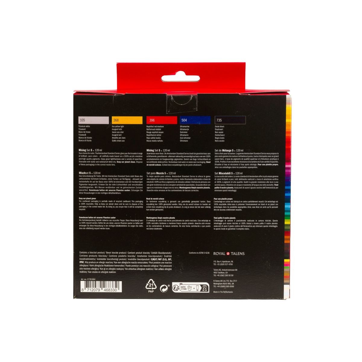 Royal Talens Σετ 5 Ακρυλικών Χρωμάτων Amsteram Mixing 120ml