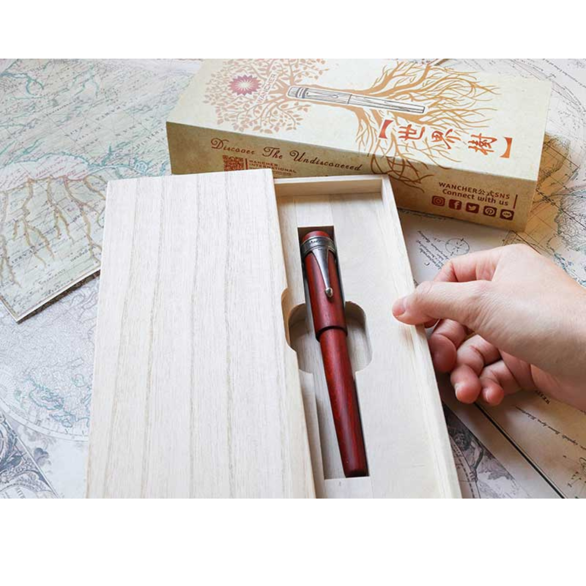 Wancher Sekai World Tree Πένα M - Sandalwood