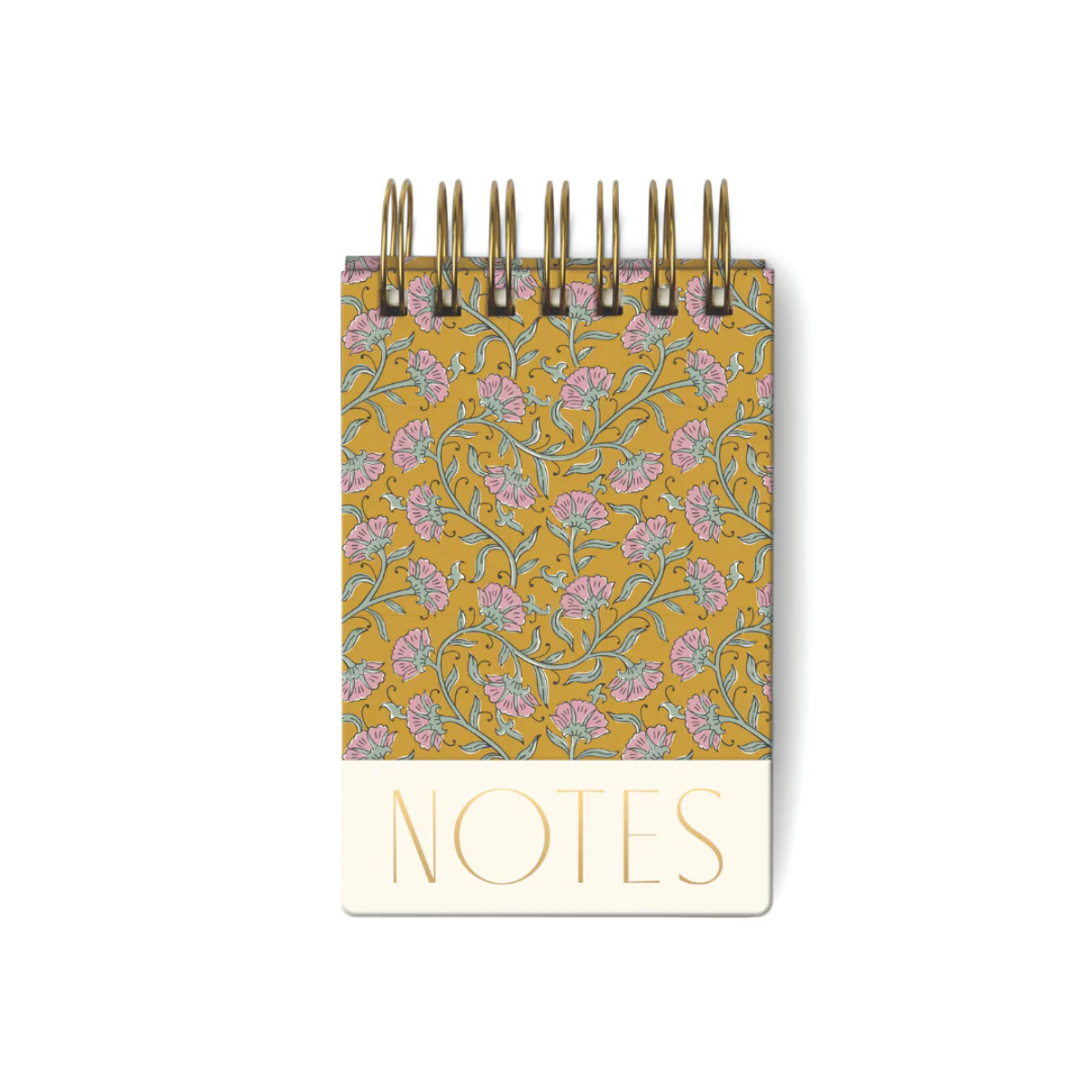 Designworks Ink Σπιράλ Σημειωματάριο Chunky Notepad - Gold Vintage Floral