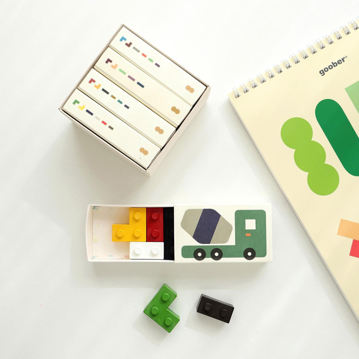 Goober 4 Σετ Κραγιόν Crayon Block Car