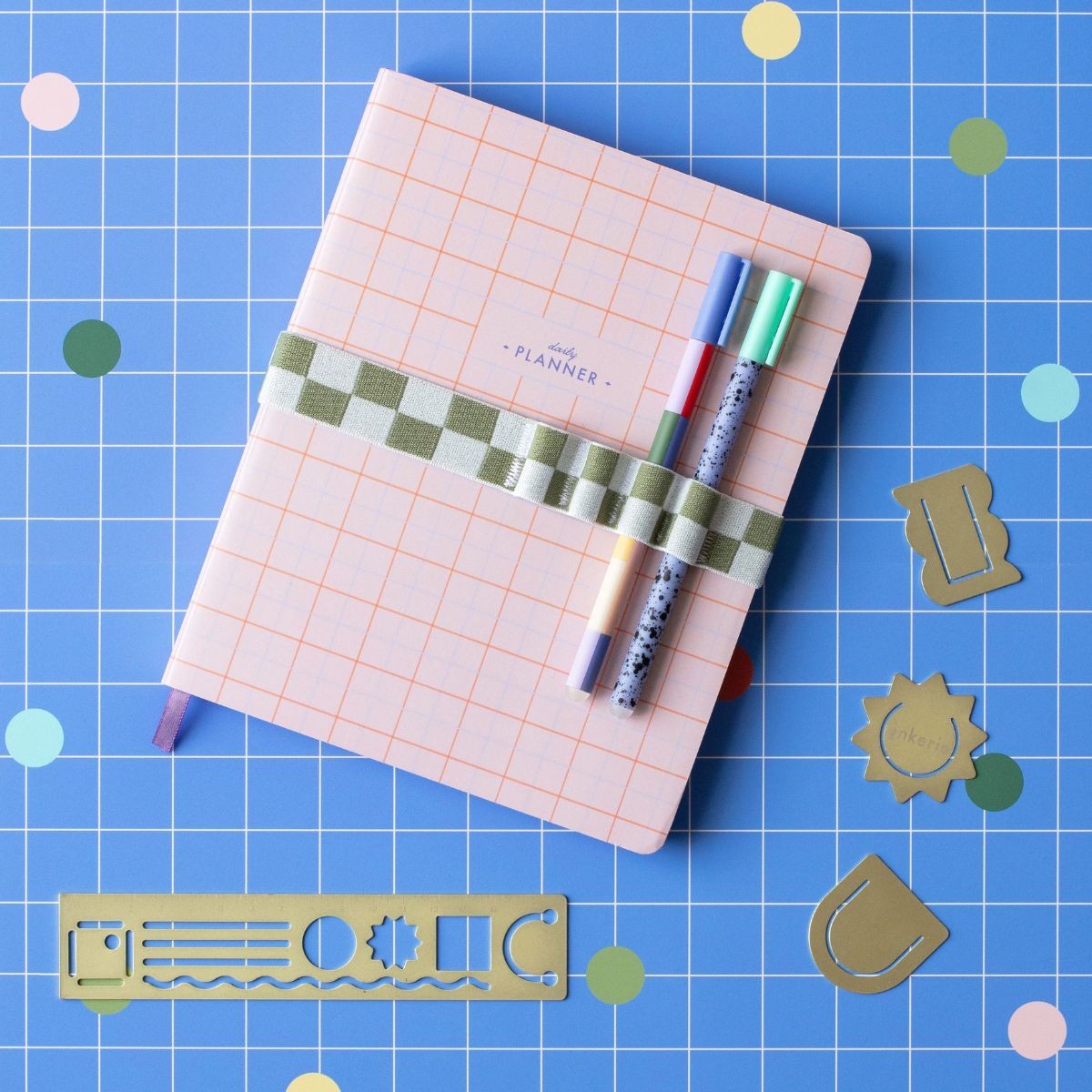 Kikkerland Inkerie Λάστιχο Σημειωματάριου για Στυλό - Πράσινο