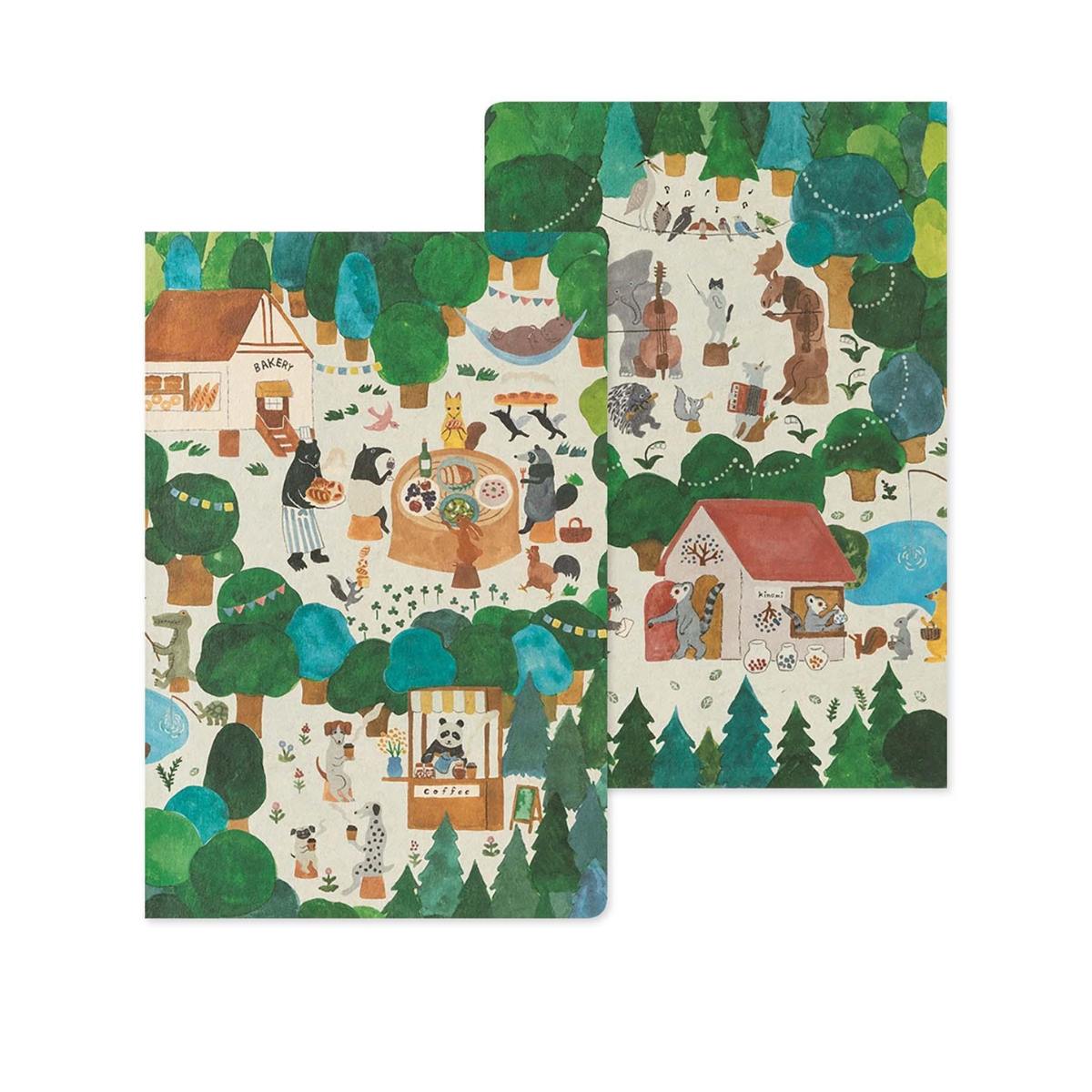 Midori Σημειωματάριο Yuru Log Notebook Forest Animal B6