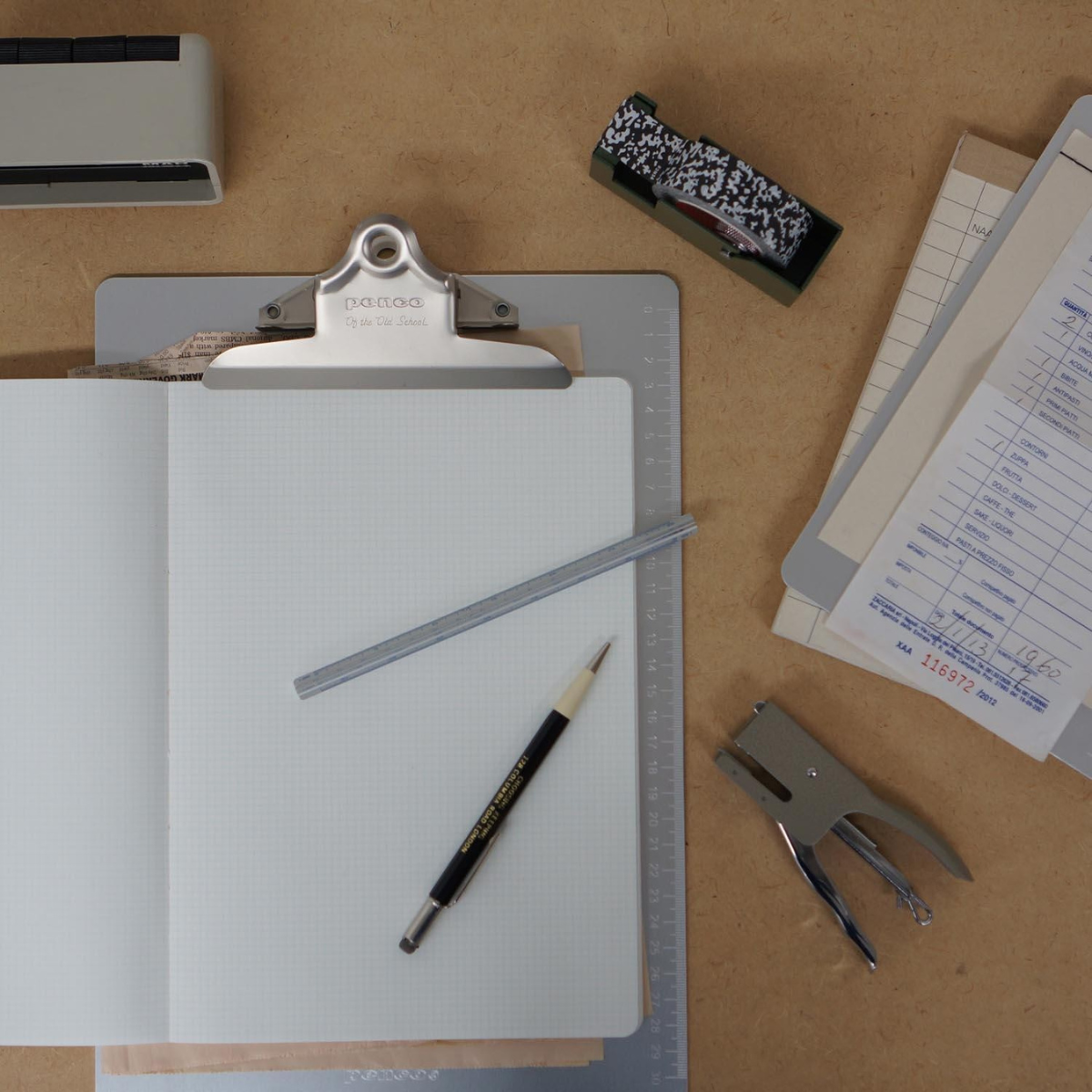 Ντοσιέ Σεμιναρίου Old School με Πιάστρα Clipboard A4 Aluminum