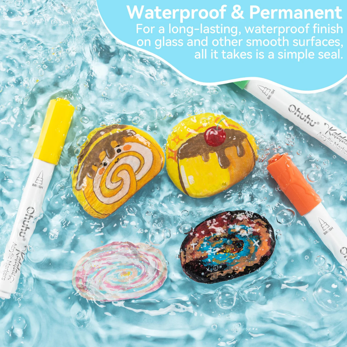 Ohuhu Acrylic Markers Cotton-Core Σετ 30 Ακρυλικών Μαρκαδόρων Kalalau Bullet