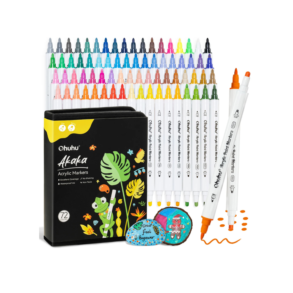 Ohuhu Acrylic Paint Markers Cotton-core Σετ 72 Ακρυλικών Μαρκαδόρων Fine & Dot
