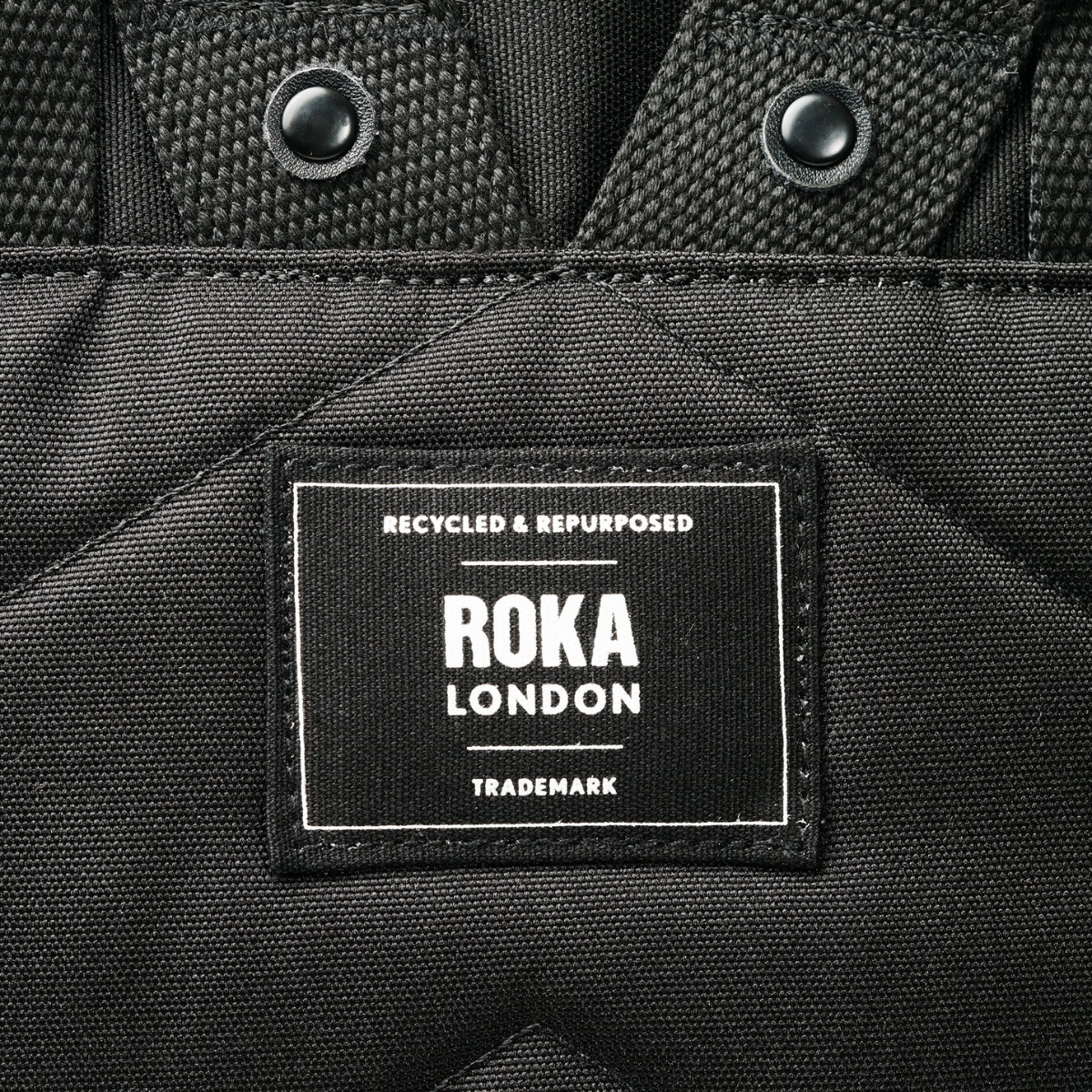 ROKA London All Black Canfield B Σακίδιο Πλάτης Roll-Top Ash από Ανακυκλωμένο Canvas Medium 15L