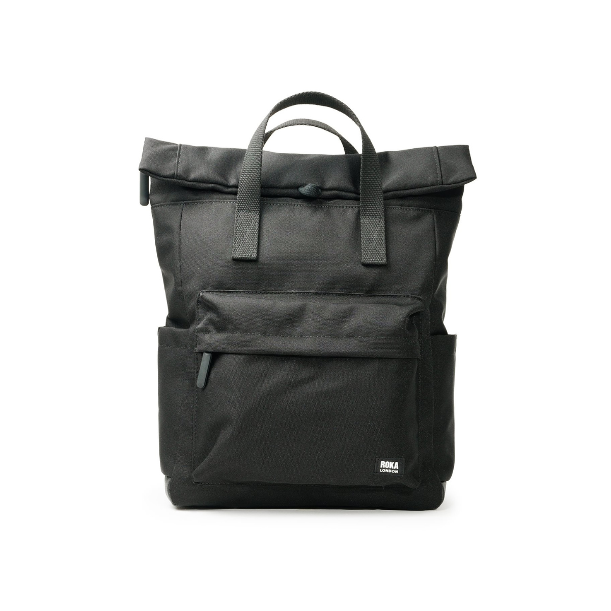 ROKA London All Black Canfield B Σακίδιο Πλάτης Roll-Top Ash από Ανακυκλωμένο Canvas Medium 15L