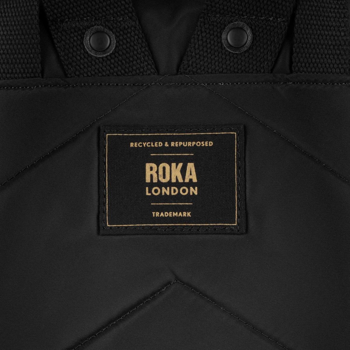 ROKA London Canfield B Gold Label Σακίδιο Πλάτης Roll-Top Black από Ανακυκλωμένο Nylon Medium 15L