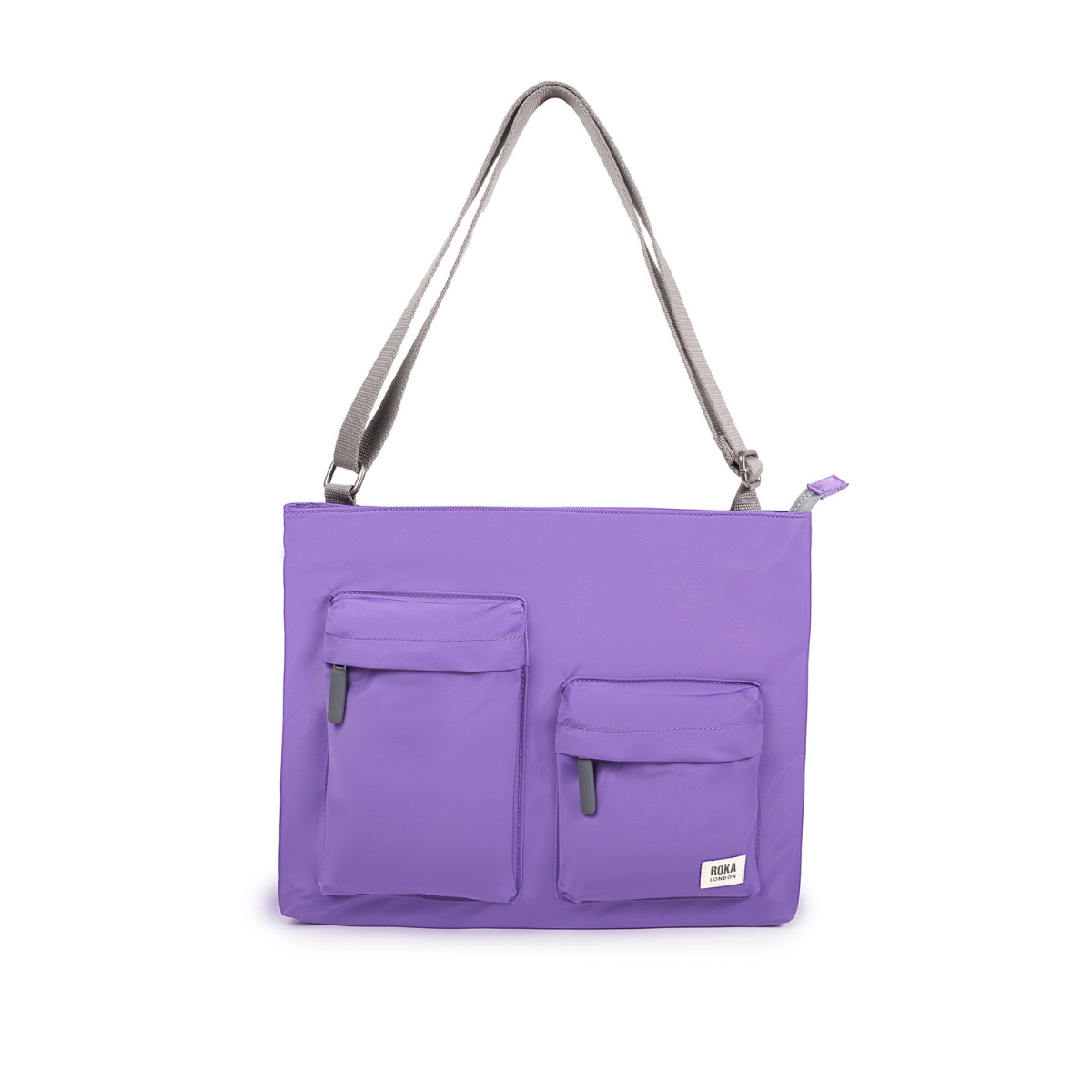 ROKA London Moorgate Messenger Τσάντα Ώμου Majestic Purple από Ανακυκλωμένο Nylon - Medium 3.1L