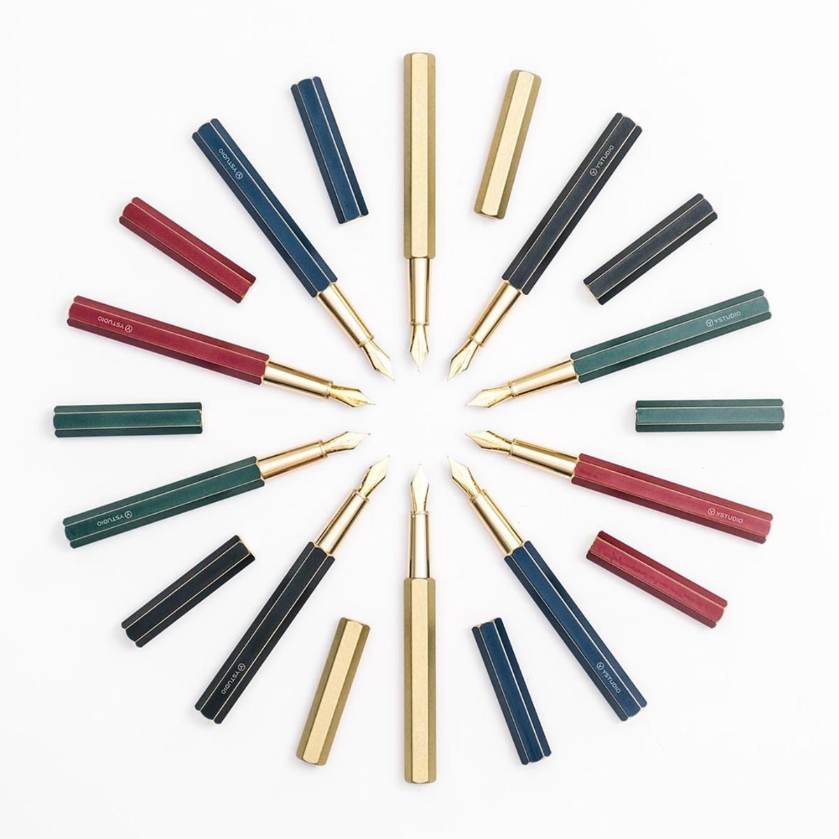 YSTUDIO Classic Revolve Brass Πένα M Μπλε