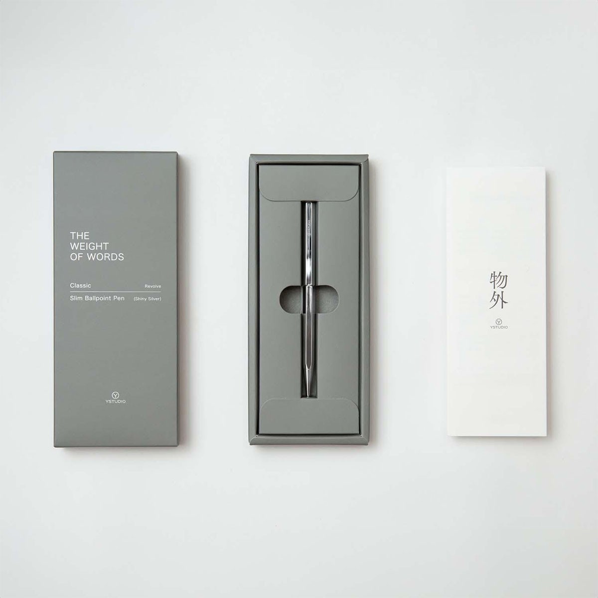 YSTUDIO Classic Revolve Στυλό Διαρκείας Slim Ballpoint - Shiny Silver