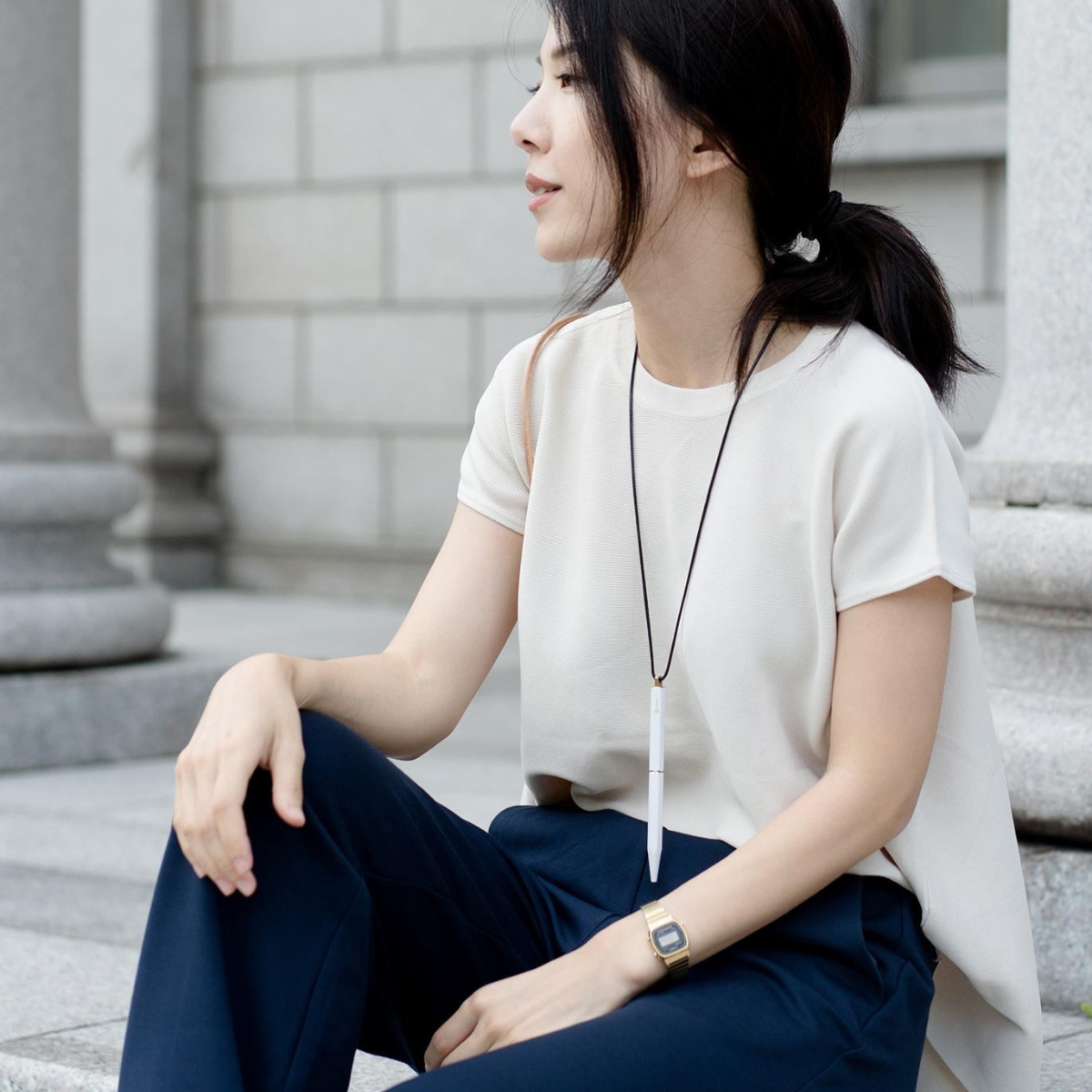 YSTUDIO Στυλό Διαρκείας Brassing Λευκό