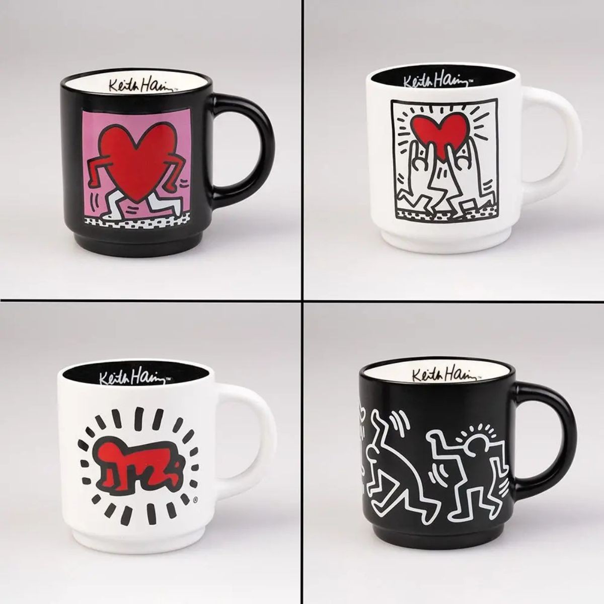 ERIK Σετ 4 Κούπες σε Μεταλλική Βάση Keith Haring