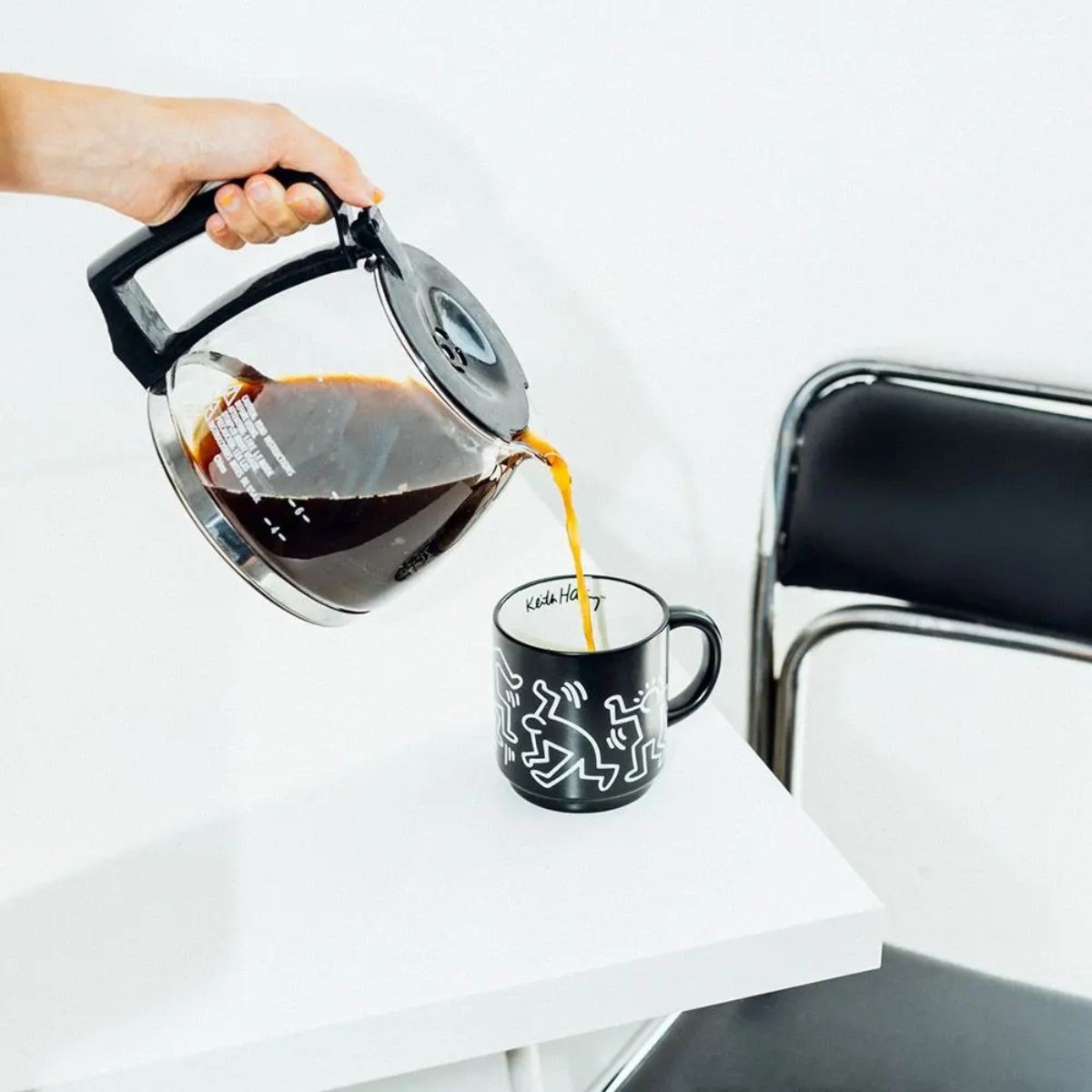 ERIK Σετ 4 Κούπες σε Μεταλλική Βάση Keith Haring