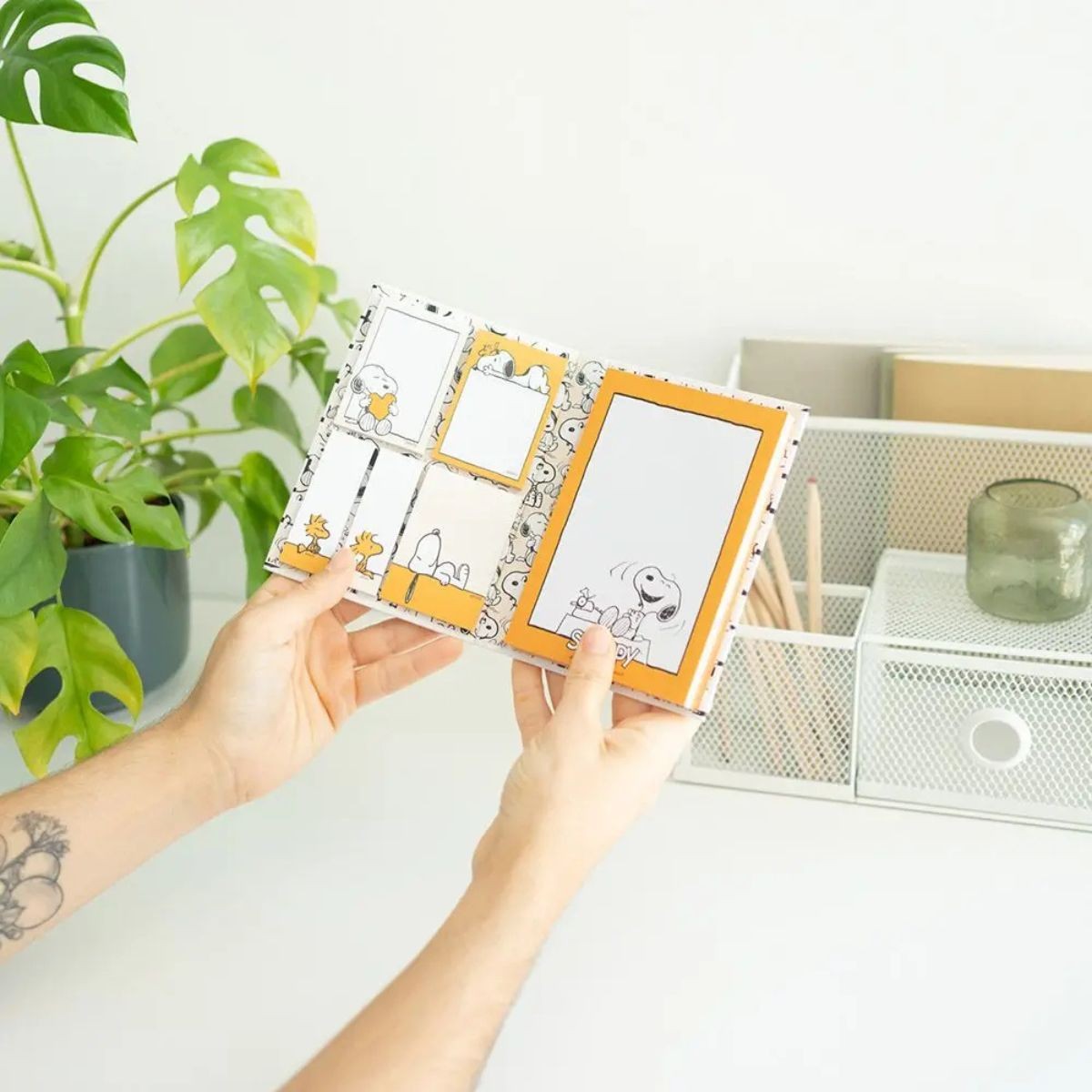 ERIK Σετ Μπλοκ Σημειώσεων Α6 & Αυτοκόλλητα Χαρτάκια Σημειώσεων SNOOPY Lazy Days