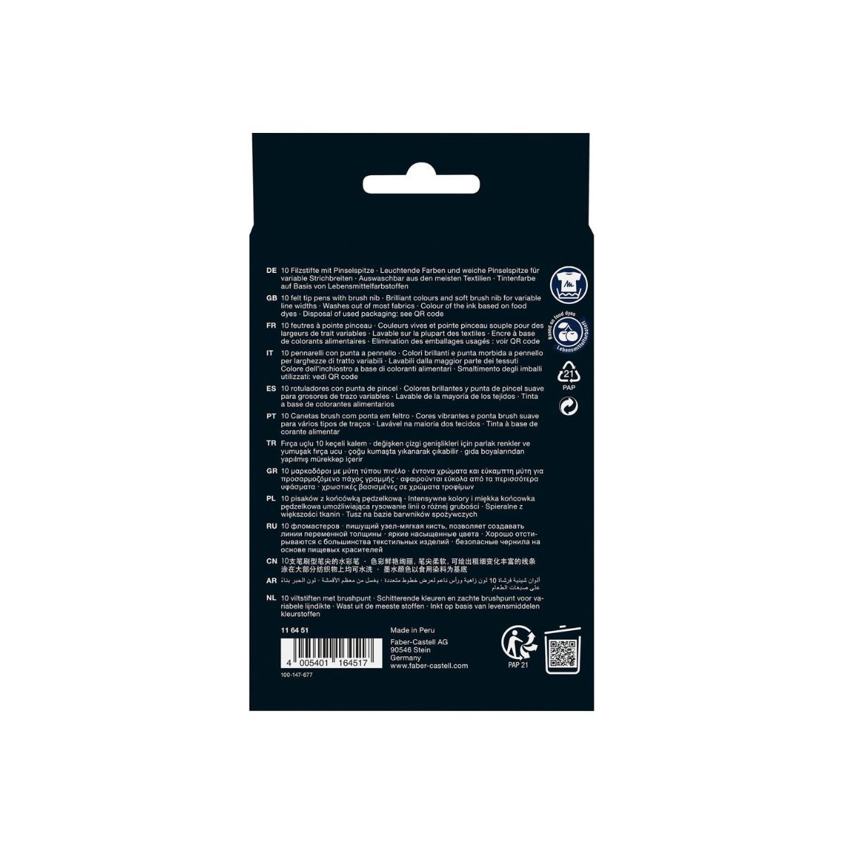 Faber-Castell Σετ 10 Μαρκαδόροι Ζωγραφικής Brush Black Edition