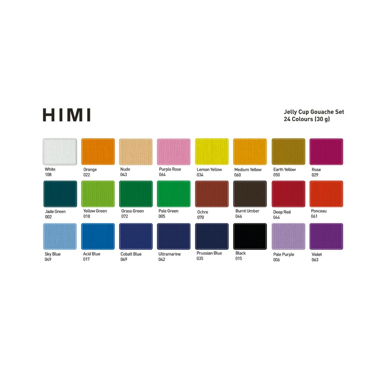 HIMI Σετ 24 Χρωμάτων Jelly Cup Gouache με  3 Πινέλα & Παλέτα Ανάμιξης - Pink Case Edition