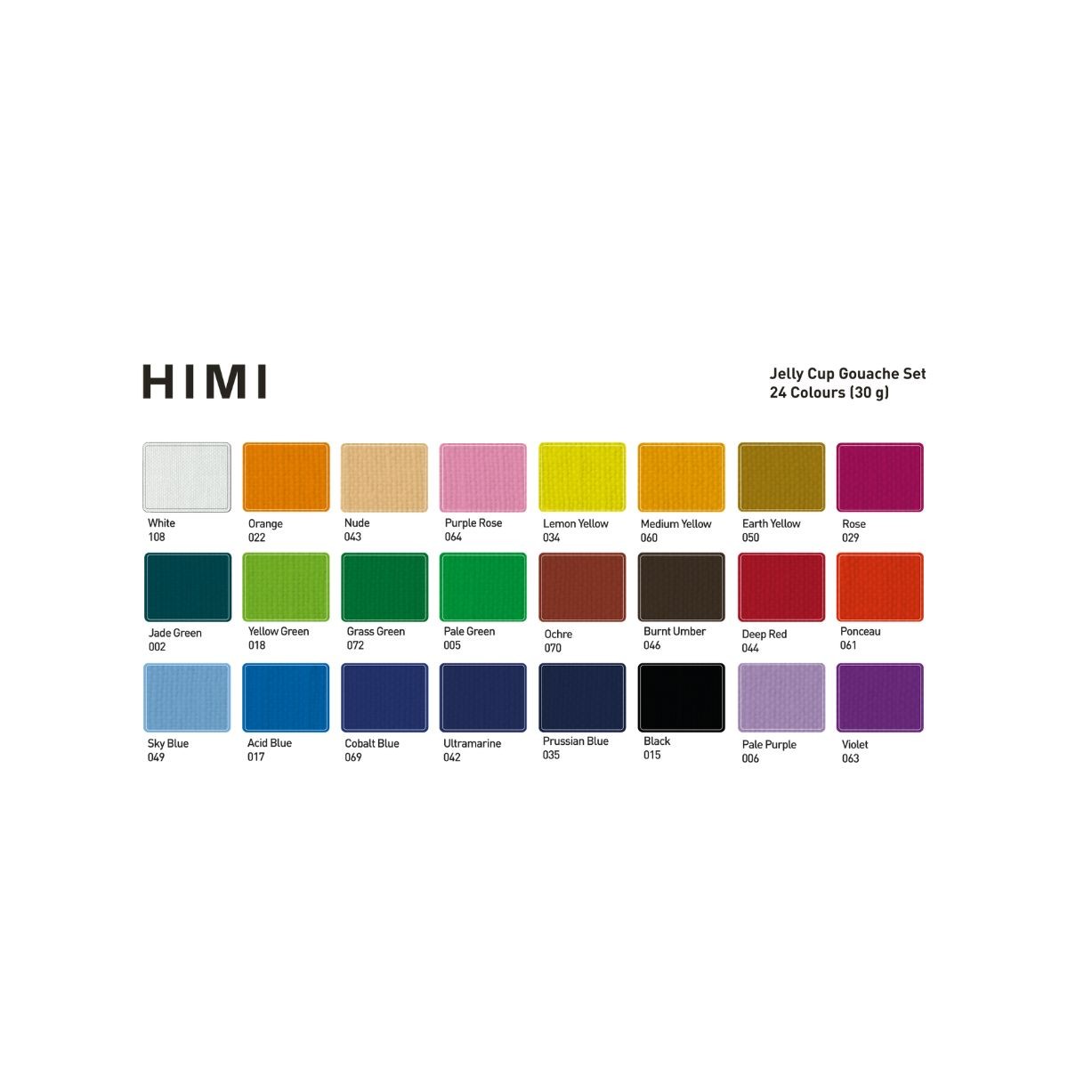 HIMI Σετ 24 Χρωμάτων Jelly Cup Gouache με Παλέτα Ανάμιξης - Ice Blue Case Edition