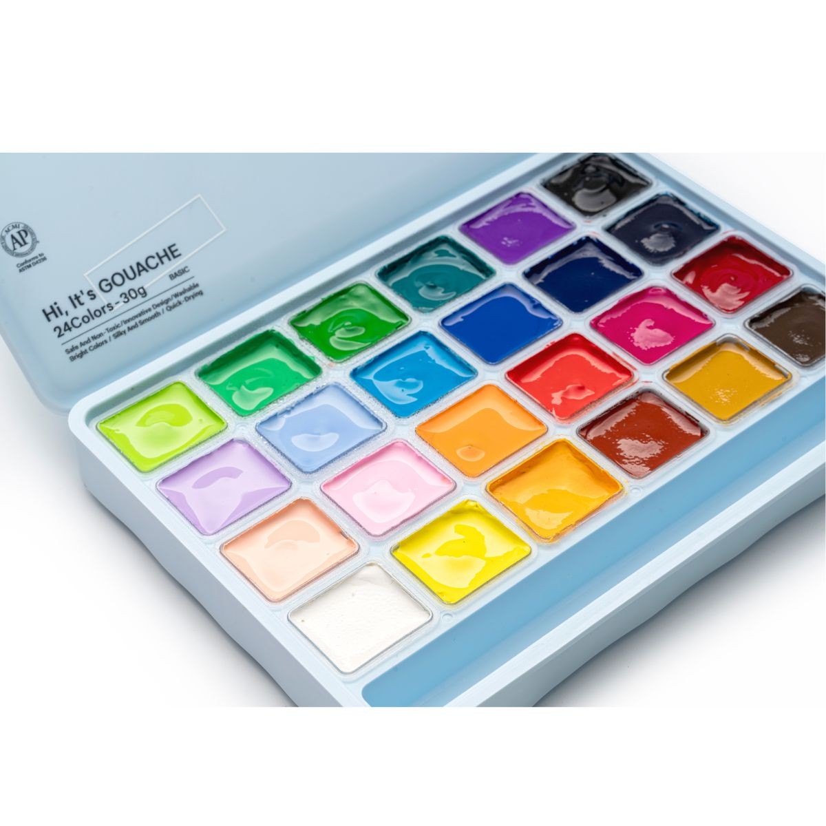 HIMI Σετ 24 Χρωμάτων Jelly Cup Gouache με Παλέτα Ανάμιξης - Ice Blue Case Edition