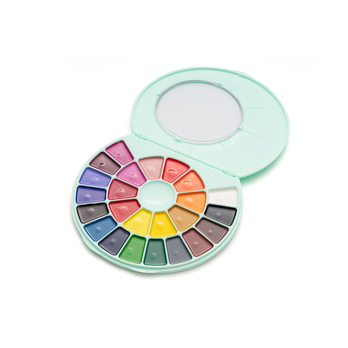 HIMI Σετ 24 Χρωμάτων Semi-Moist Watercolour με Πινέλο - Green Case