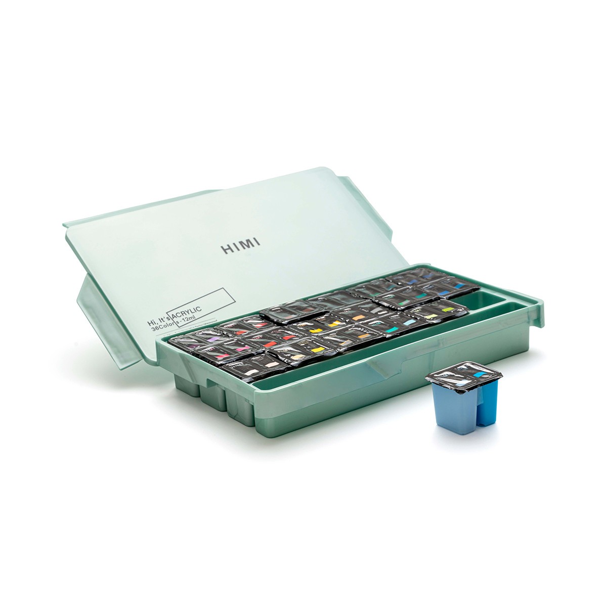 HIMI Σετ 36 Χρωμάτων Twin Cup Jelly Acrylic - Pearl Green Case