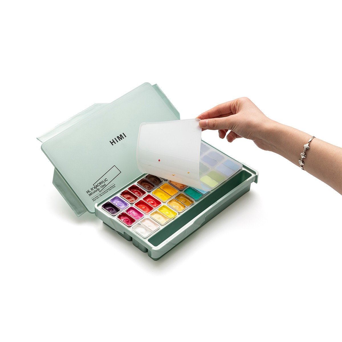 HIMI Σετ 36 Χρωμάτων Twin Cup Jelly Acrylic - Pearl Green Case