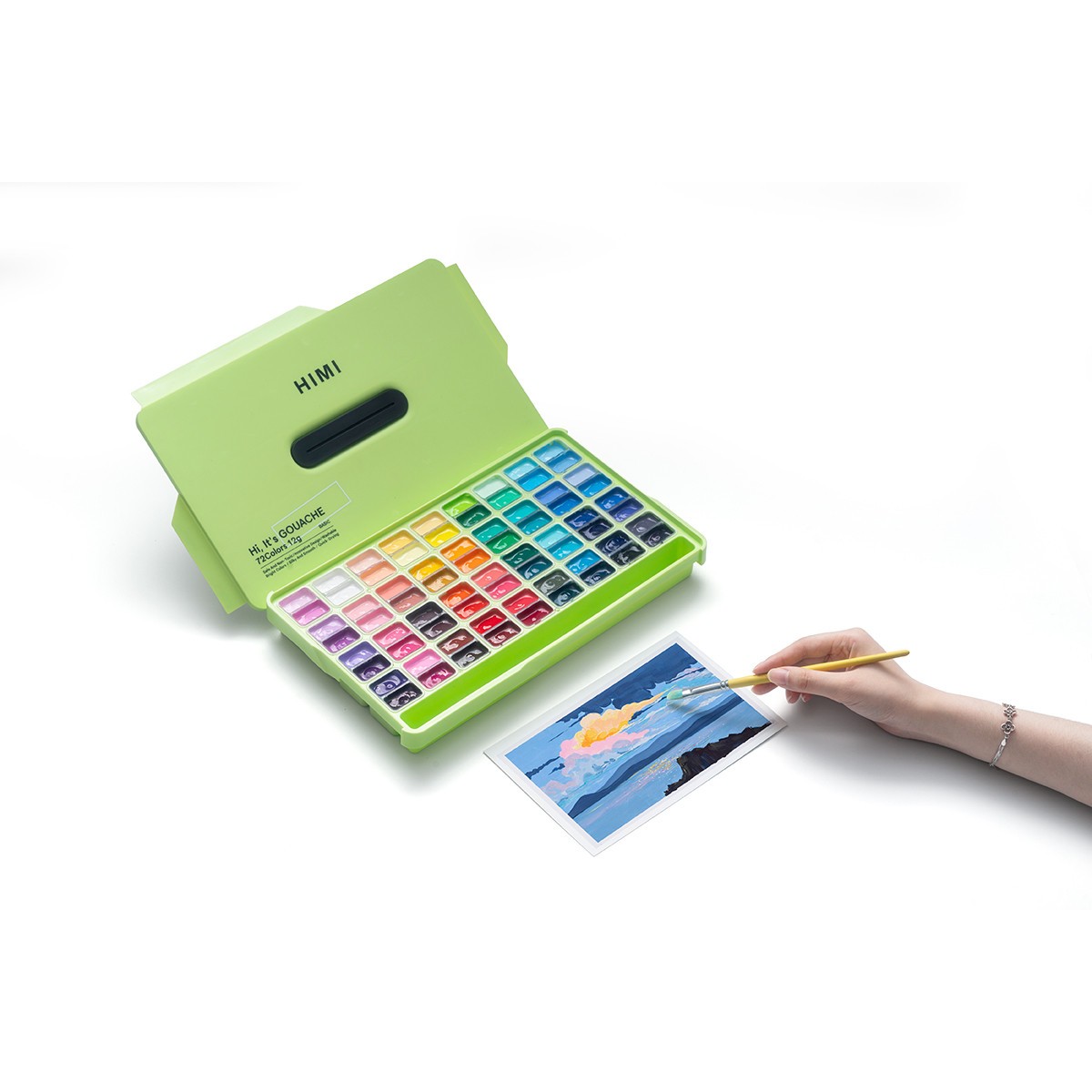 HIMI Σετ 72 Χρωμάτων Twin Cup Gouache - Apple Green Case