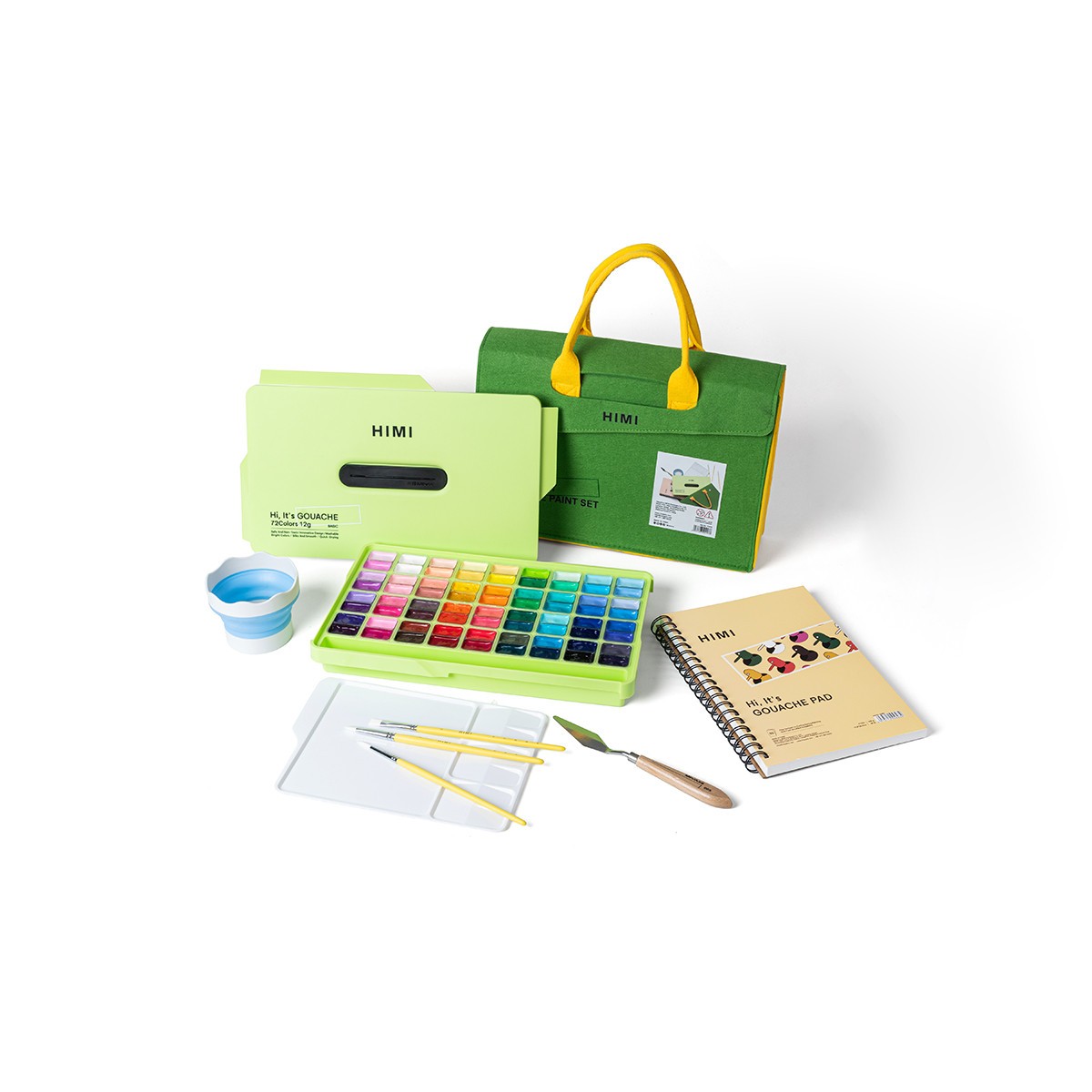 HIMI Σετ 72 Χρωμάτων Twin Cup Gouache Kit  - Apple Green Case