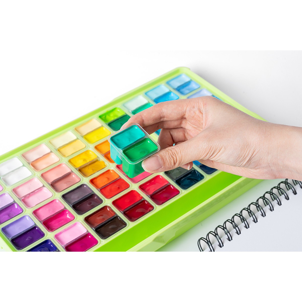 HIMI Σετ 72 Χρωμάτων Twin Cup Gouache Kit  - Apple Green Case