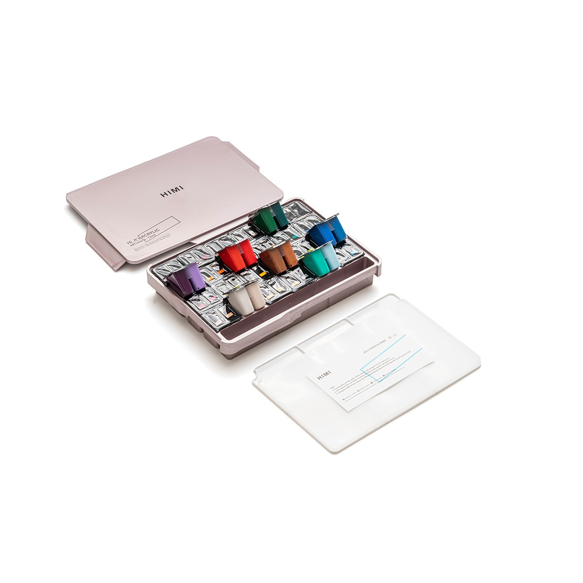HIMI Σετ 48 Χρωμάτων Twin Cup Jelly Acrylic - Pearl Pink Case