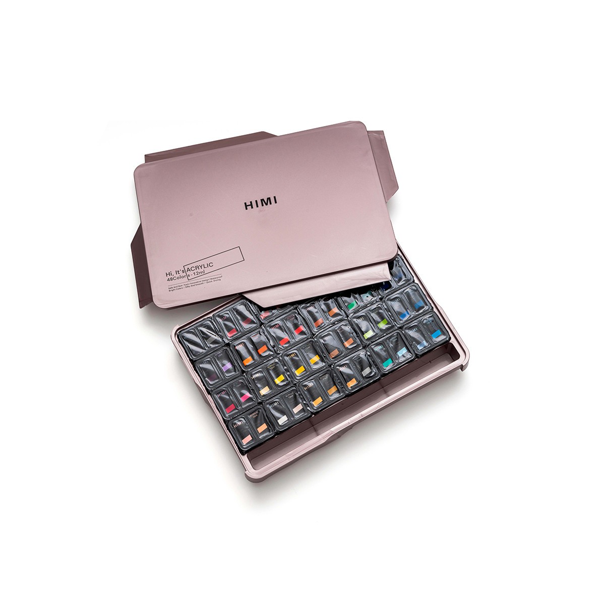 HIMI Σετ 48 Χρωμάτων Twin Cup Jelly Acrylic - Pearl Pink Case