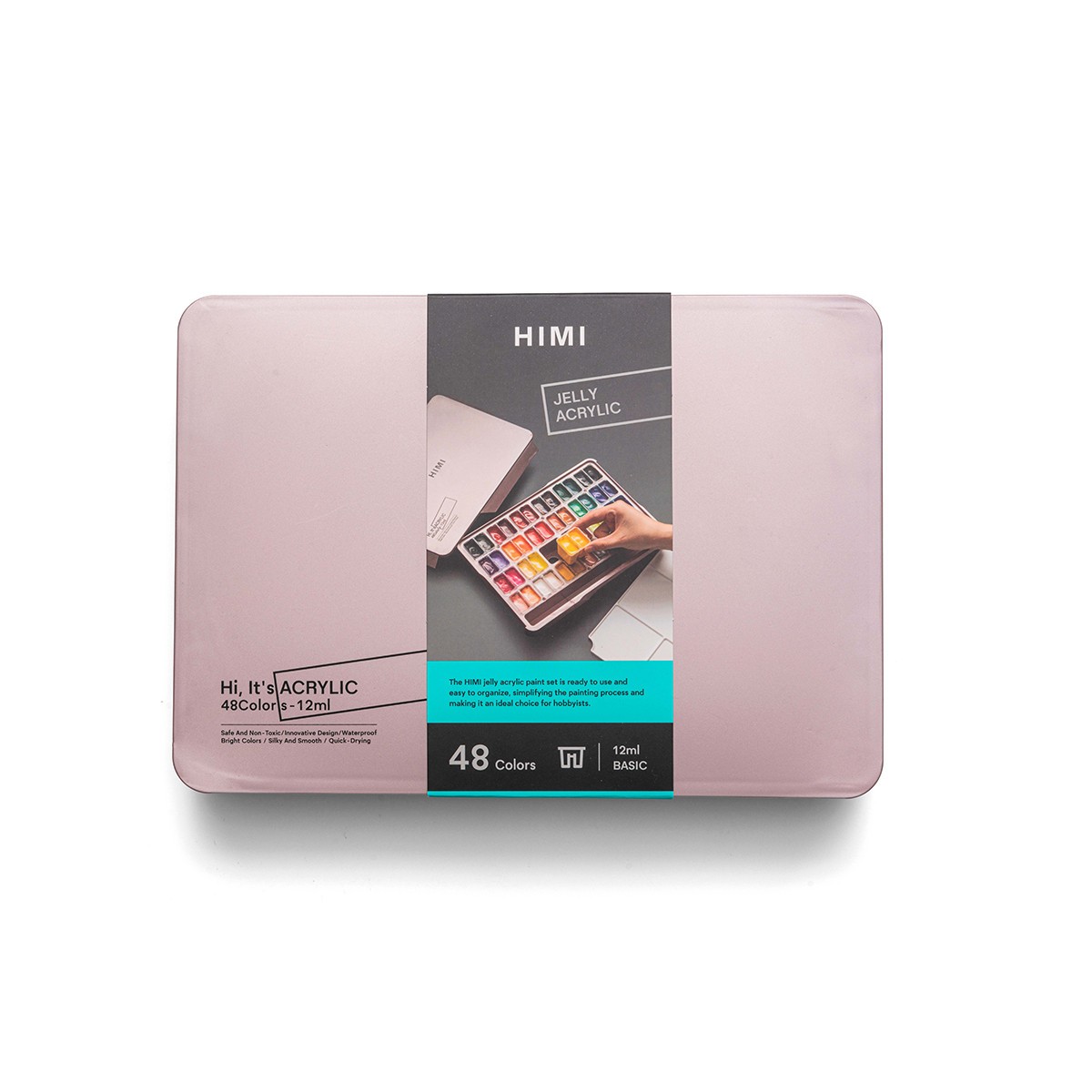 HIMI Σετ 48 Χρωμάτων Twin Cup Jelly Acrylic - Pearl Pink Case