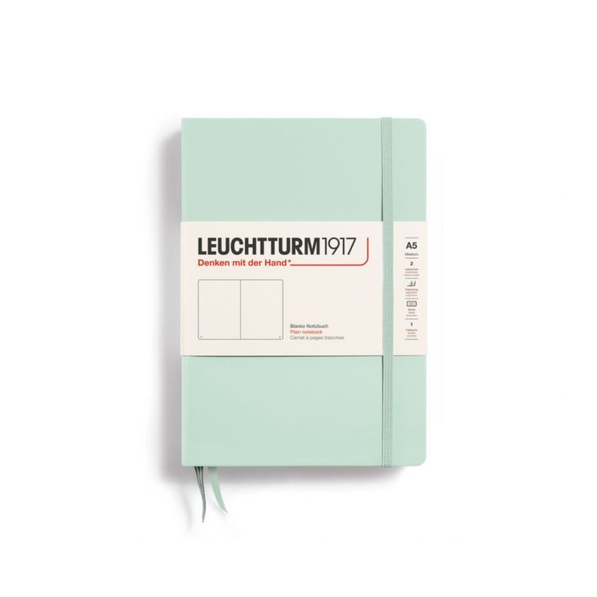 LEUCHTTURM1917 Σημειωματάριο Α5 Σκληρό Εξώφυλλο 251φ. Mint Green - Λευκές Σελίδες