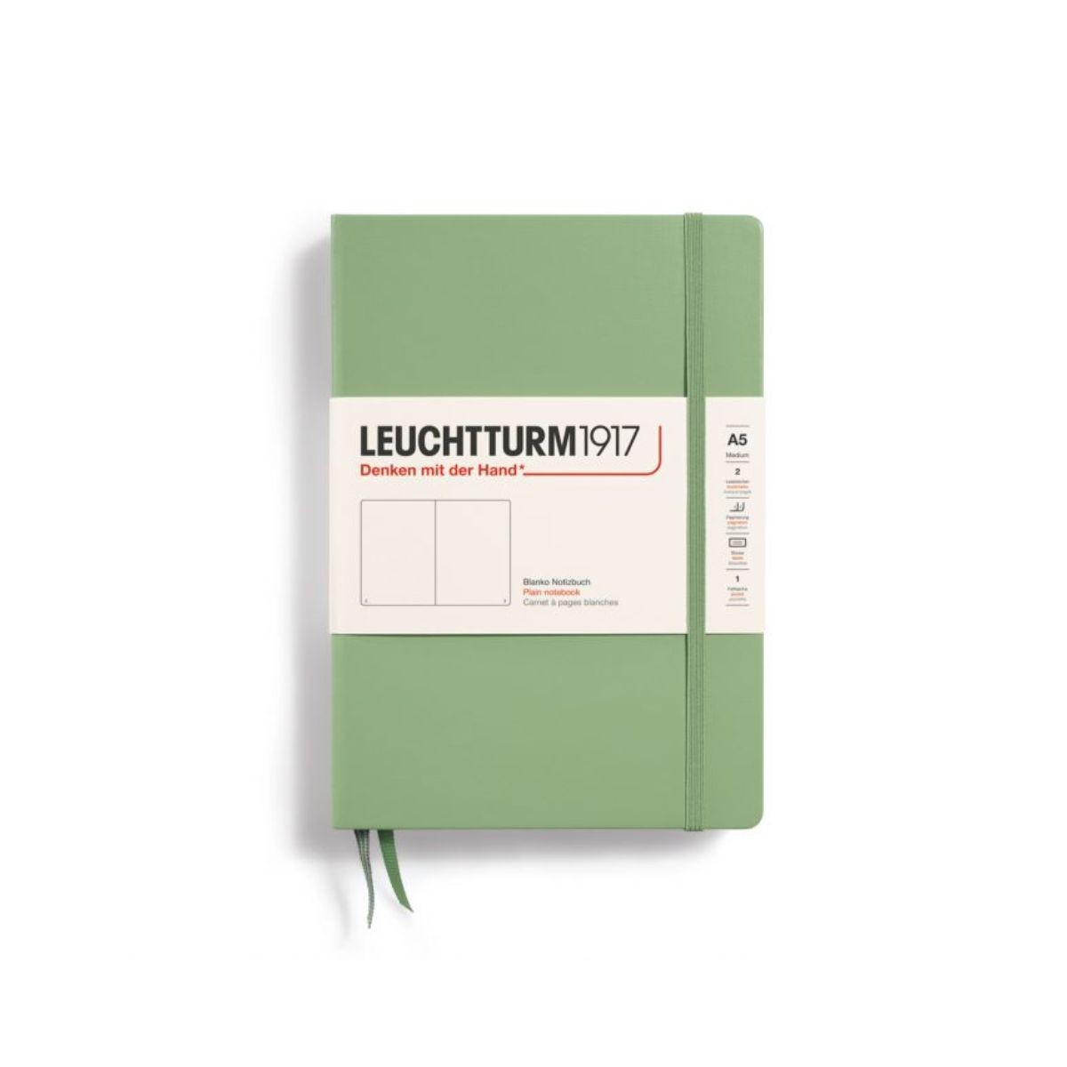 LEUCHTTURM1917 Σημειωματάριο Α5 Σκληρό Εξώφυλλο 251φ. Sage  - Λευκές Σελίδες