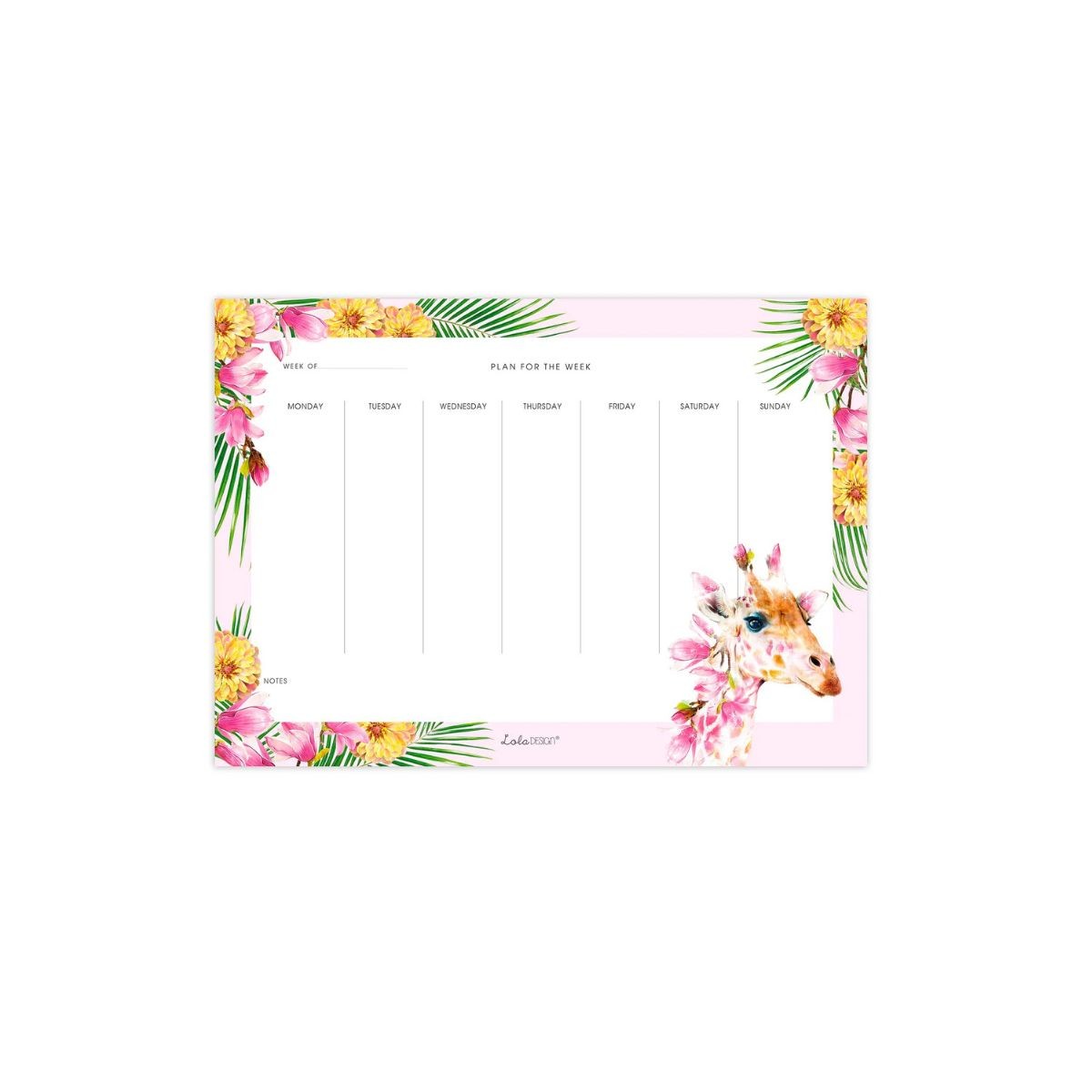 Lola Design Μαγνητικό Εβδομαδιαίο Πρόγραμμα Botanical Giraffe