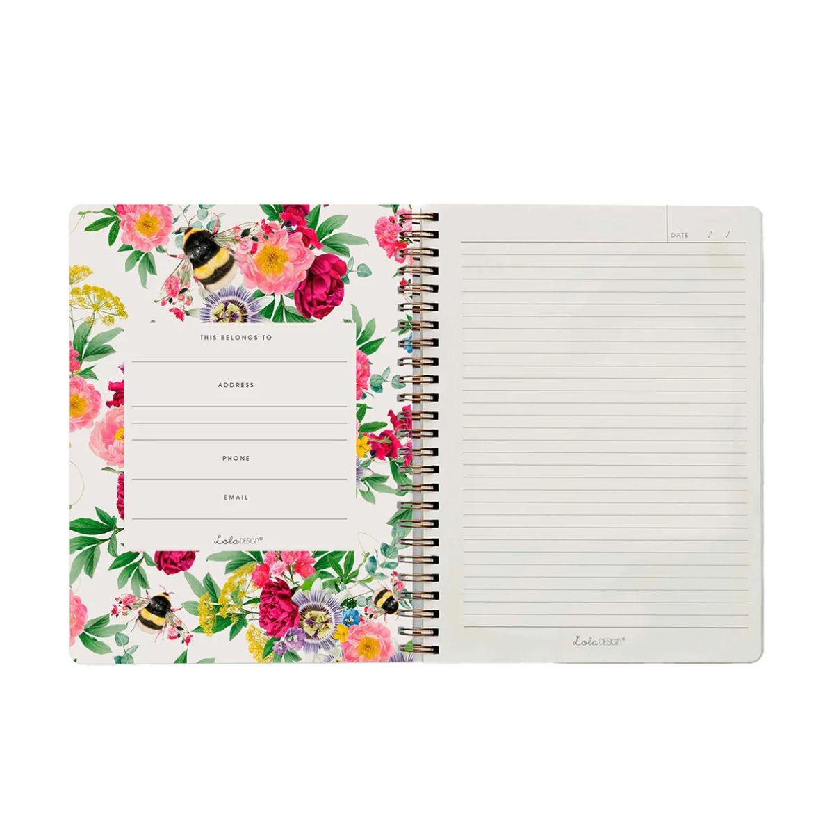 Lola Design Σπιράλ Τετράδιο Οργάνωσης B5 Bee