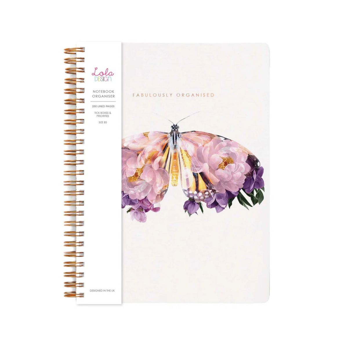 Lola Design Σπιράλ Τετράδιο Οργάνωσης B5 Butterfly