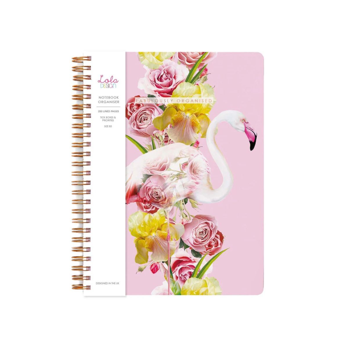 Lola Design Σπιράλ Τετράδιο Οργάνωσης B5 Flamingo