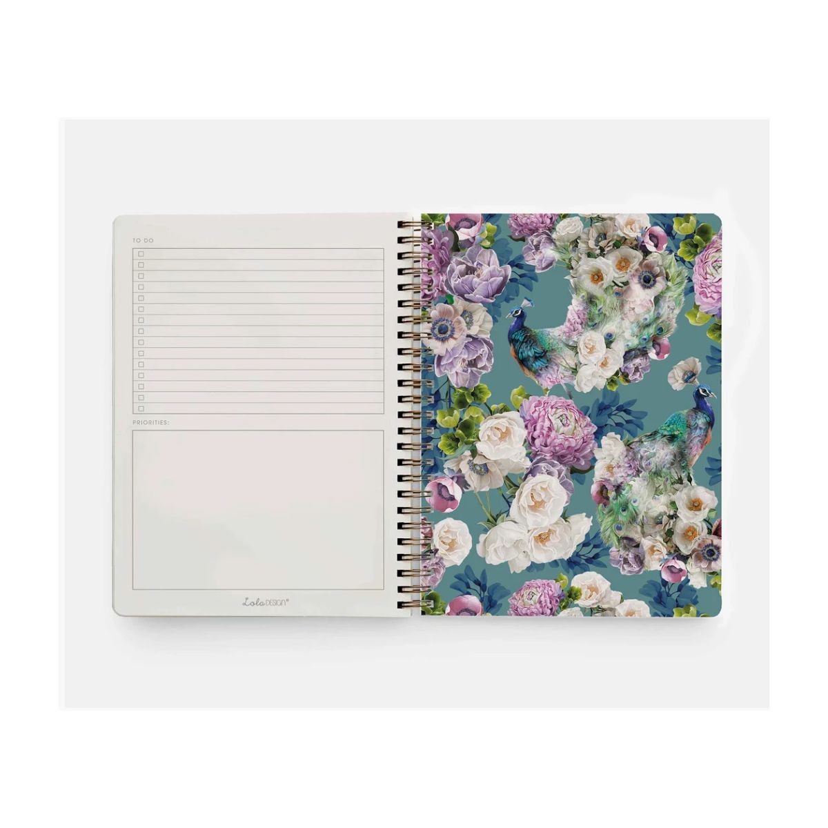 Lola Design Σπιράλ Τετράδιο Οργάνωσης B5 Peacock