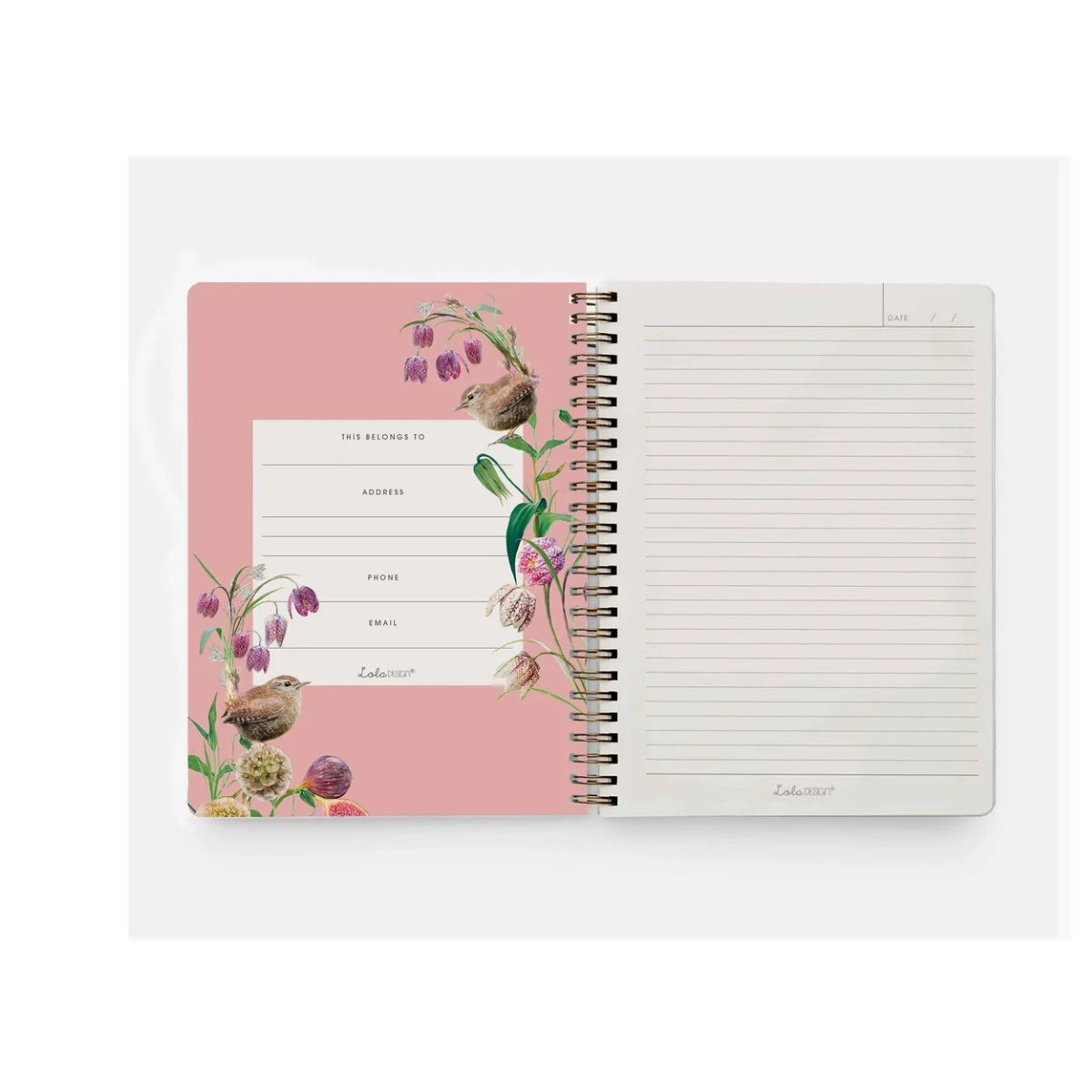 Lola Design Σπιράλ Τετράδιο Οργάνωσης B5 Wren