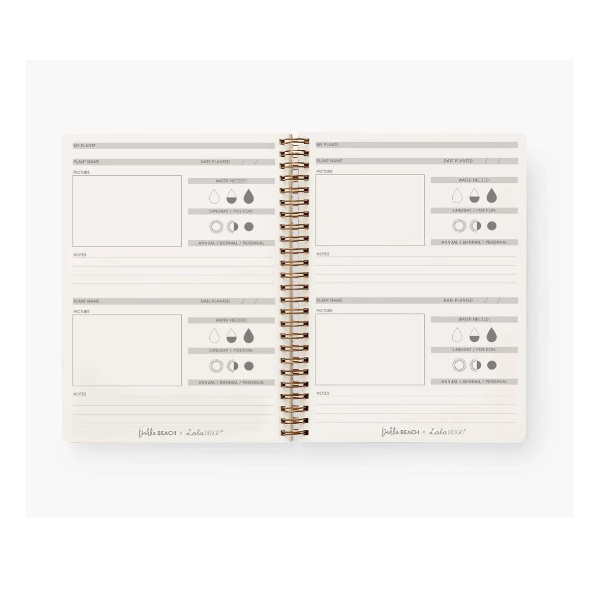 Lola Design x Dahlia Beach Σπιράλ Τετράδιο Κηπουρικής B5 Gardeners Notebook