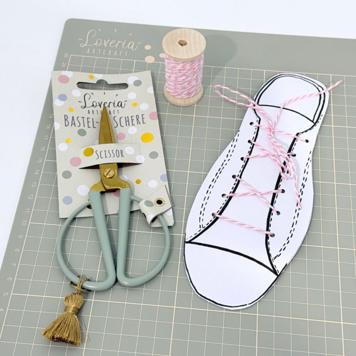 Loveria Artcraft Ψαλίδι Χειροτεχνίας Retro Look Large - Salbei Gold