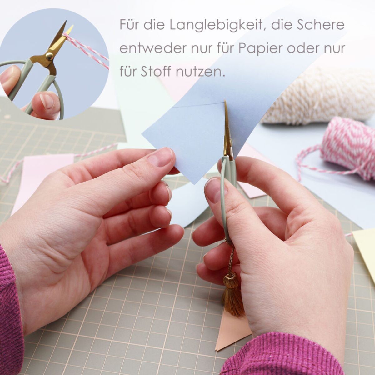 Loveria Artcraft Ψαλίδι Χειροτεχνίας Retro Look - Salbei Gold